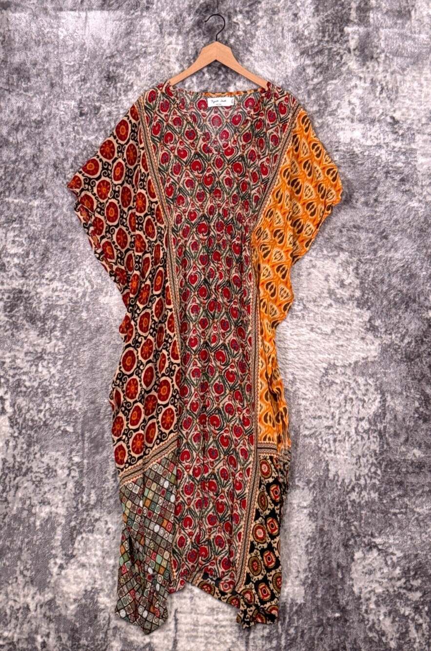 Rujuta Sheth Kaftan Dress One Size Womens Anthropologie Gather Front OS